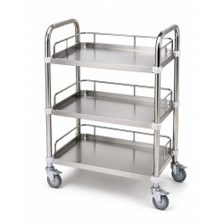 STAINLESS STEEL MEDICAL TROLLEY WITH THREE SHELVES STAINLESS STEEL MEDICAL TROLLEY WITH THREE SHELVES